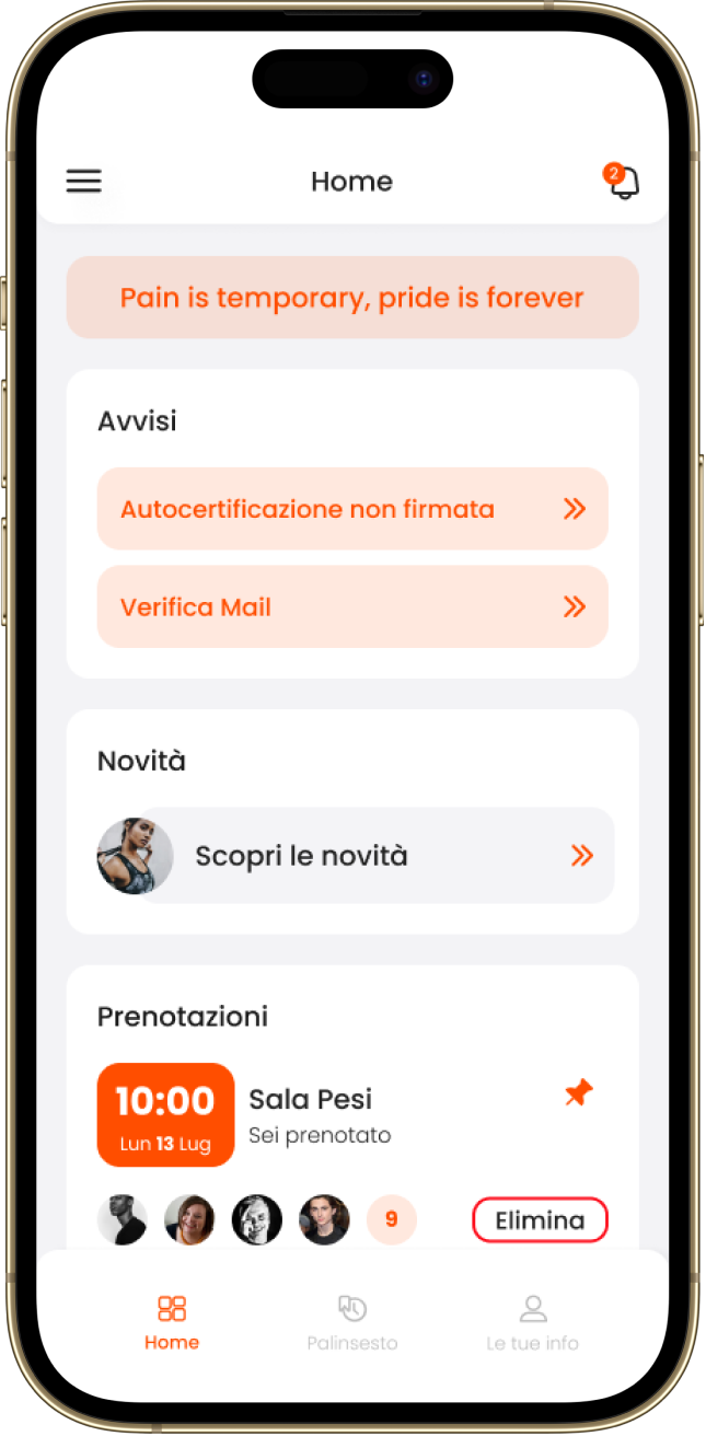 App Palestre - app per i clienti